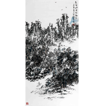鄒盛光《天空地闊外長流》湖南美協(xié)會員
